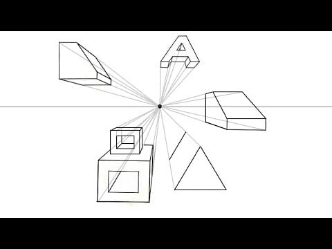 One Point Perspective Tutorial - Stacking, Holes and Angles