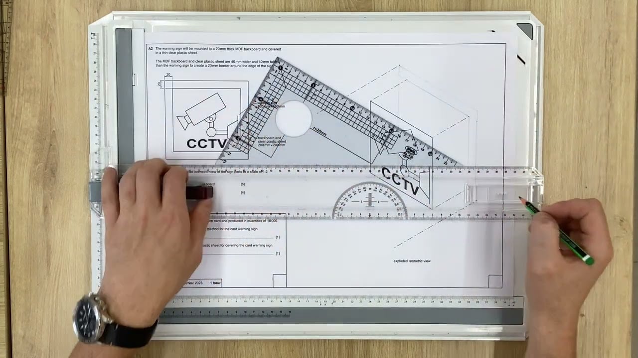 Drawing an Exploded View - October 2023 - QA2 - 0445 Paper 52 -CIE IGCSE Graphic Products past paper