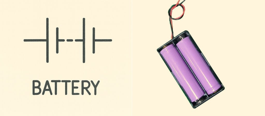 Two cell battery circuit symbol