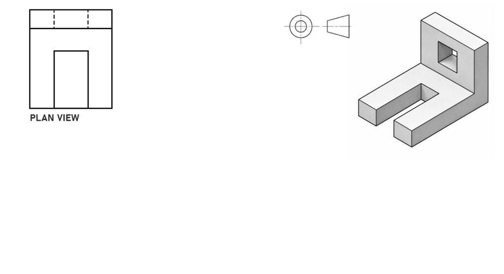 Orthographic projection: how to draw the plan view