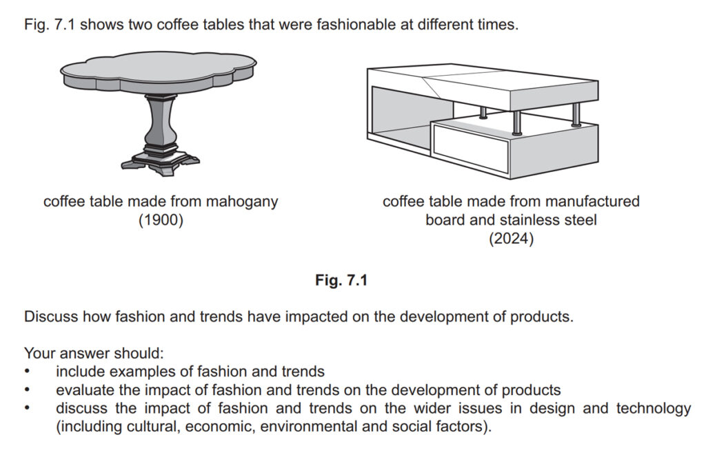 Fashion and trends essay question