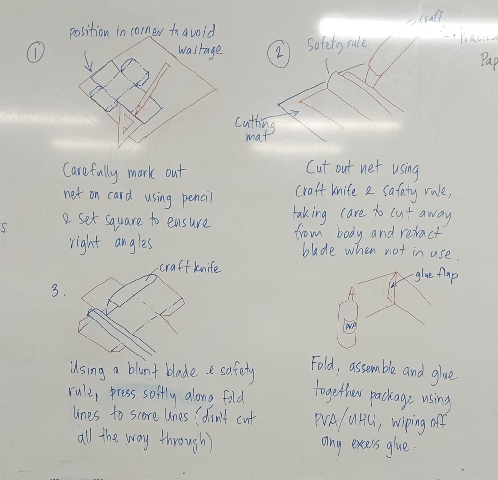how to mark out a net on cardboard