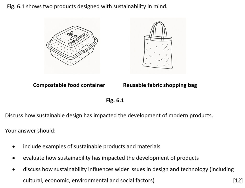 Sustainability in product design - essay question